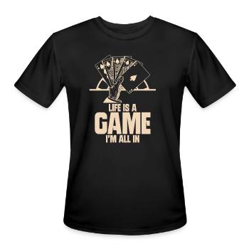 Poker Casino Poker Player Gambling Roulette - Men's Moisture Wicking Performance T-Shirt - black - Front - Jackson (183cm)