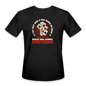 Poker Casino Poker Player Gambling Roulette Gift - Men's Moisture Wicking Performance T-Shirt - black - Front - Jackson (183cm)