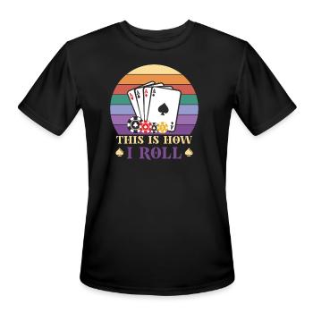 Poker Casino Poker Player Gambling Roulette Gift - Men's Moisture Wicking Performance T-Shirt - black - Front - Jackson (183cm)