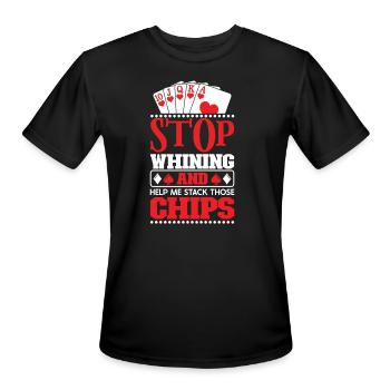 Poker Casino Poker Player Gambling Roulette Gift - Men's Moisture Wicking Performance T-Shirt - black - Front - Jackson (183cm)