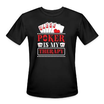 Poker Casino Poker Player Gambling Roulette Gift - Men's Moisture Wicking Performance T-Shirt - black - Front - Jackson (183cm)
