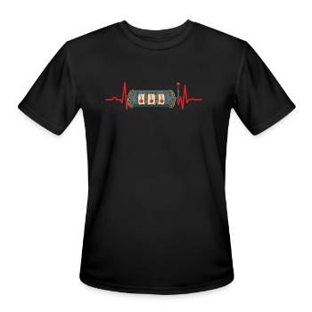 Poker Casino Poker Player Gambling Roulette Gift - Men's Moisture Wicking Performance T-Shirt - black - Front - Jackson (183cm)
