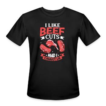 BBQ Grill Grilling Grillmaster Barbecue Meat Beef - Men's Moisture Wicking Performance T-Shirt - black - Front - Jackson (183cm)