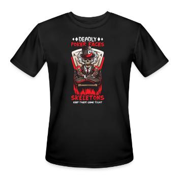 Poker Casino Poker Player Gambling Roulette - Men's Moisture Wicking Performance T-Shirt - black - Front - Jackson (183cm)
