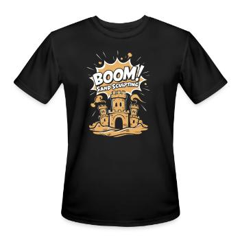 Masterpieces of Sand Sculpting Art at Beach - Men's Moisture Wicking Performance T-Shirt - black - Front - Jackson (183cm)