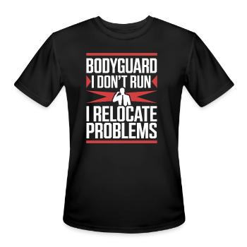 Private Security Professional Bodyguard VIP - Men's Moisture Wicking Performance T-Shirt - black - Front - Jackson (183cm)