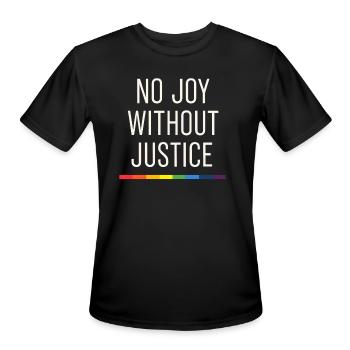 Queer Pride Queer Joy LGBTQ+ Affirmation Trans - Men's Moisture Wicking Performance T-Shirt - black - Front - Jackson (183cm)