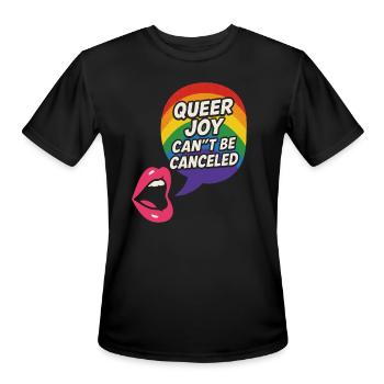 Queer Pride Queer Joy LGBTQ+ Affirmation Trans - Men's Moisture Wicking Performance T-Shirt - black - Front - Jackson (183cm)