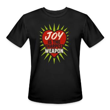 Queer Pride Queer Joy LGBTQ+ Affirmation Trans - Men's Moisture Wicking Performance T-Shirt - black - Front - Jackson (183cm)