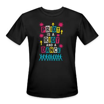 Queer Pride Queer Joy LGBTQ+ Affirmation Trans - Men's Moisture Wicking Performance T-Shirt - black - Front - Jackson (183cm)