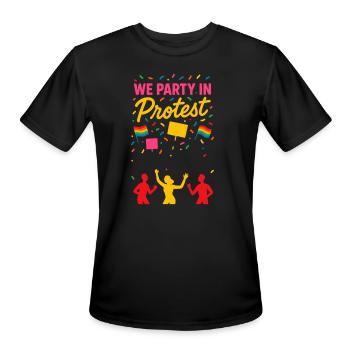 Queer Pride Queer Joy LGBTQ+ Affirmation Trans - Men's Moisture Wicking Performance T-Shirt - black - Front - Jackson (183cm)