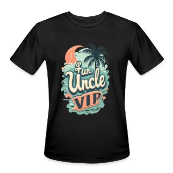 Fun Uncle VIP Palm Island - Men's Moisture Wicking Performance T-Shirt - black - Front - Jackson (183cm)