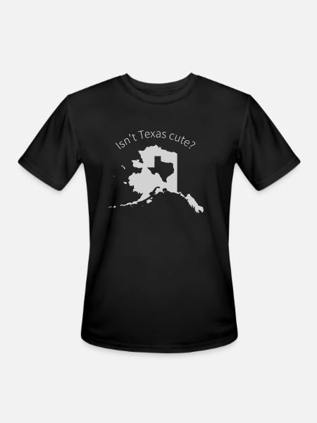 Alaska Is Bigger Than Texas, Isn't Texas Cute? - Men's Moisture Wicking Performance T-Shirt - black