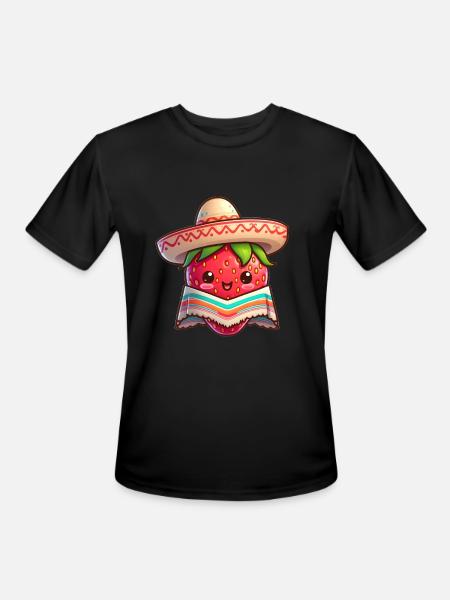 Mexican strawberry - Men's Moisture Wicking Performance T-Shirt - black