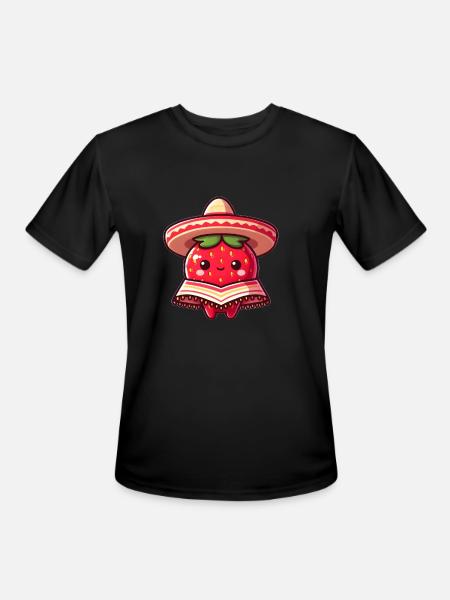 Mexican strawberry - Men's Moisture Wicking Performance T-Shirt - black