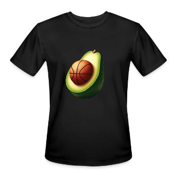 Avocado with basketball core - Men's Moisture Wicking Performance T-Shirt - black - Front - Jackson (183cm)