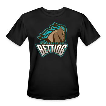 I'd Rather Be Betting | Horse Racing - Men's Moisture Wicking Performance T-Shirt - black - Front - Jackson (183cm)