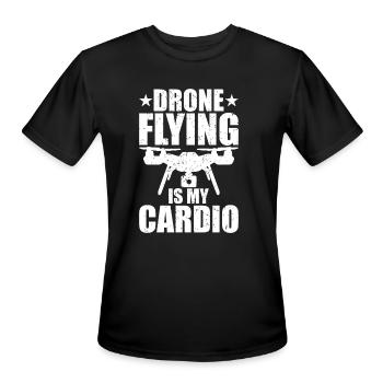 Drone Flying Is My Cardio Drone Pilot - Men's Moisture Wicking Performance T-Shirt - black - Front - Jackson (183cm)