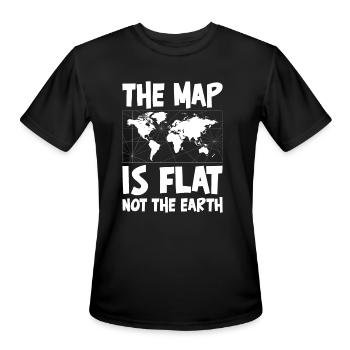 Geography Lover Funny Flat Earth - Men's Moisture Wicking Performance T-Shirt - black - Front - Jackson (183cm)