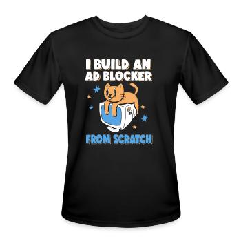 Programmer cat Funny Software developer - Men's Moisture Wicking Performance T-Shirt - black - Front - Jackson (183cm)