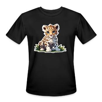 Sleek and Stealthy - Graceful Leopard - Men's Moisture Wicking Performance T-Shirt - black - Front - Jackson (183cm)
