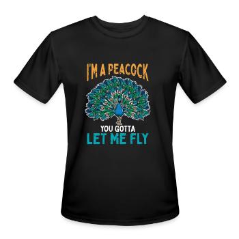 peacock - Men's Moisture Wicking Performance T-Shirt - black - Front - Jackson (183cm)
