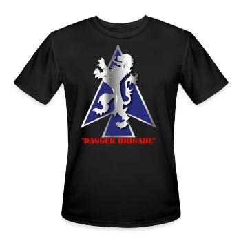 Army 2nd Bde Combat Tm Dagger Brigade 1st ID V1 - Men's Moisture Wicking Performance T-Shirt - black - Front - Jackson (183cm)