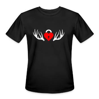 Cuckold horns - Men's Moisture Wicking Performance T-Shirt - black - Front - Jackson (183cm)