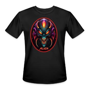 Alien face - Men's Moisture Wicking Performance T-Shirt - black - Front - Jackson (183cm)