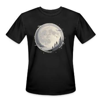 Lone Moonlight Forest Solitude - Men's Moisture Wicking Performance T-Shirt - black - Front - Jackson (183cm)