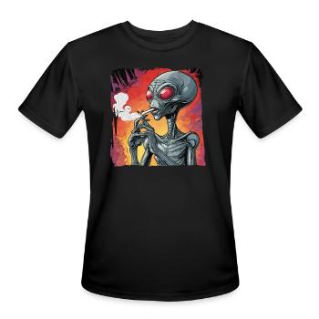 Alien smoking - Men's Moisture Wicking Performance T-Shirt - black - Front - Jackson (183cm)