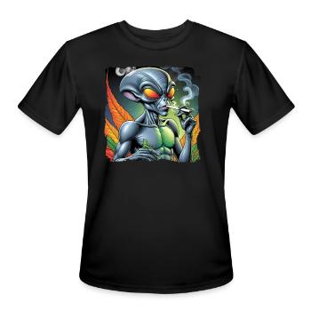 Alien smoking - Men's Moisture Wicking Performance T-Shirt - black - Front - Jackson (183cm)
