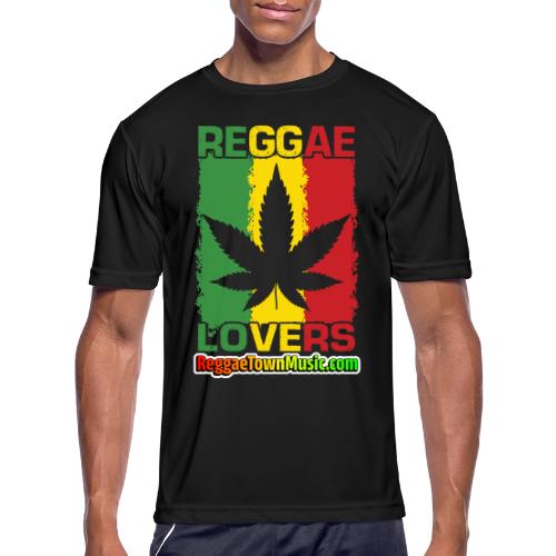 Reggae lovers design featuring cannabis leaf - T-Shirt Performance pour hommes