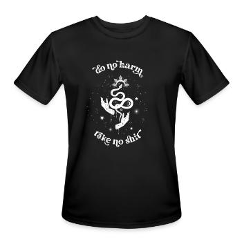 Do No Harm Take No Shit - Men's Moisture Wicking Performance T-Shirt - black - Front - Jackson (183cm)