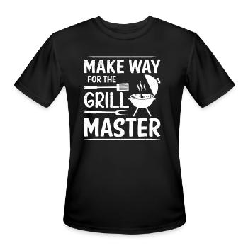 Make Way For The Grillmaster BBQ Lover Barbeque - Men's Moisture Wicking Performance T-Shirt - black - Front - Jackson (183cm)