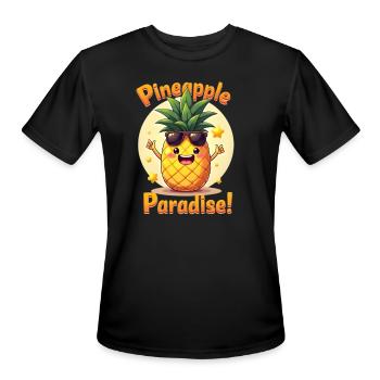 Pineapple Paradise! - Men's Moisture Wicking Performance T-Shirt - black - Front - Jackson (183cm)