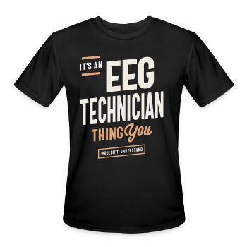 EEG Technician - Mindful Expertise - Men's Moisture Wicking Performance T-Shirt - black - Front - Jackson (183cm)