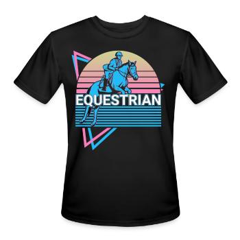 Equestrian Retro Horse Rider - Men's Moisture Wicking Performance T-Shirt - black - Front - Jackson (183cm)