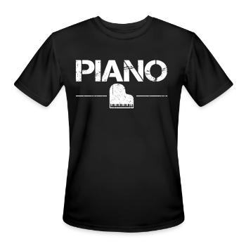 piano - Men's Moisture Wicking Performance T-Shirt - black - Front - Jackson (183cm)