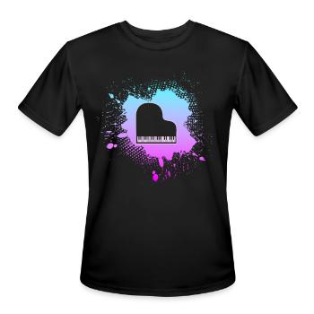 piano - Men's Moisture Wicking Performance T-Shirt - black - Front - Jackson (183cm)