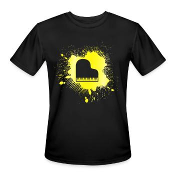 piano - Men's Moisture Wicking Performance T-Shirt - black - Front - Jackson (183cm)