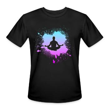 meditation - Men's Moisture Wicking Performance T-Shirt - black - Front - Jackson (183cm)