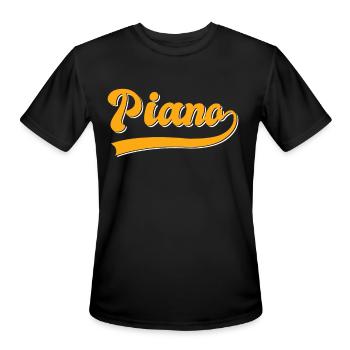 piano - Men's Moisture Wicking Performance T-Shirt - black - Front - Jackson (183cm)