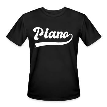 piano - Men's Moisture Wicking Performance T-Shirt - black - Front - Jackson (183cm)