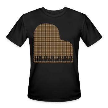 piano - Men's Moisture Wicking Performance T-Shirt - black - Front - Jackson (183cm)