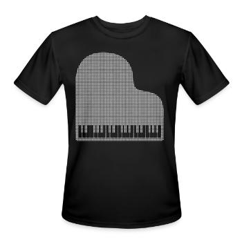 piano - Men's Moisture Wicking Performance T-Shirt - black - Front - Jackson (183cm)