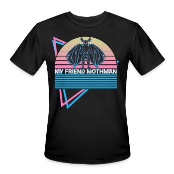 Mothman Cryptid Cryptozoology Retro - Men's Moisture Wicking Performance T-Shirt - black - Front - Jackson (183cm)