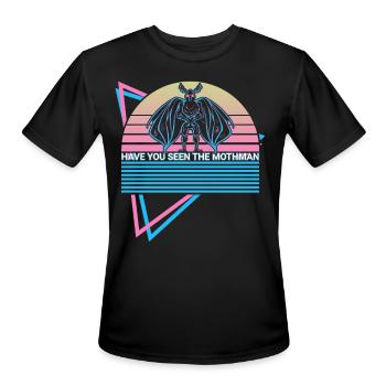 Mothman Cryptid Cryptozoology Retro - Men's Moisture Wicking Performance T-Shirt - black - Front - Jackson (183cm)