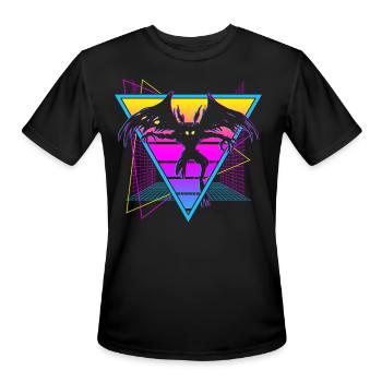 Mothman Cryptid Cryptozoology Retro - Men's Moisture Wicking Performance T-Shirt - black - Front - Jackson (183cm)