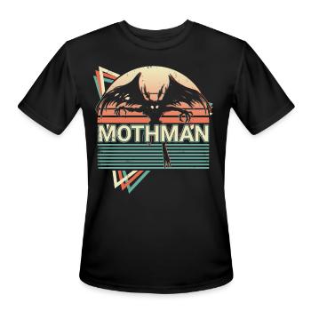 Mothman Cryptid Cryptozoology Retro - Men's Moisture Wicking Performance T-Shirt - black - Front - Jackson (183cm)